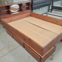 64"W Wooden Bed Frame with Storage - Queen