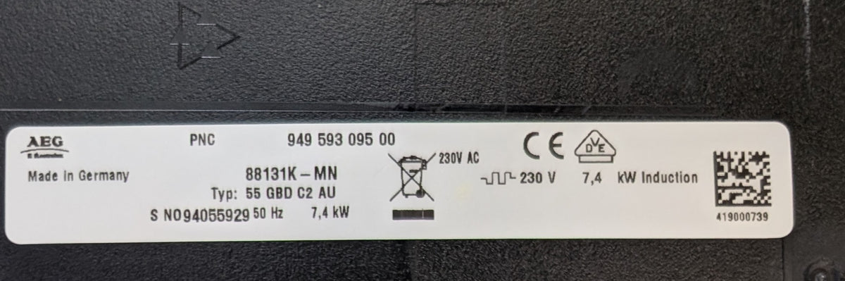 AEG Electrolux 88131 K‑MN Induction Cooktop