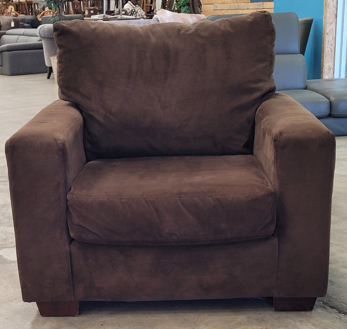 Dark Brown Plush Armchair