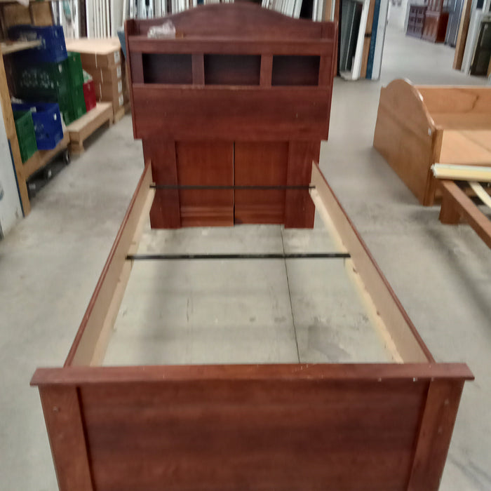 43"W Wooden Bed Frame with Shelving - Twin