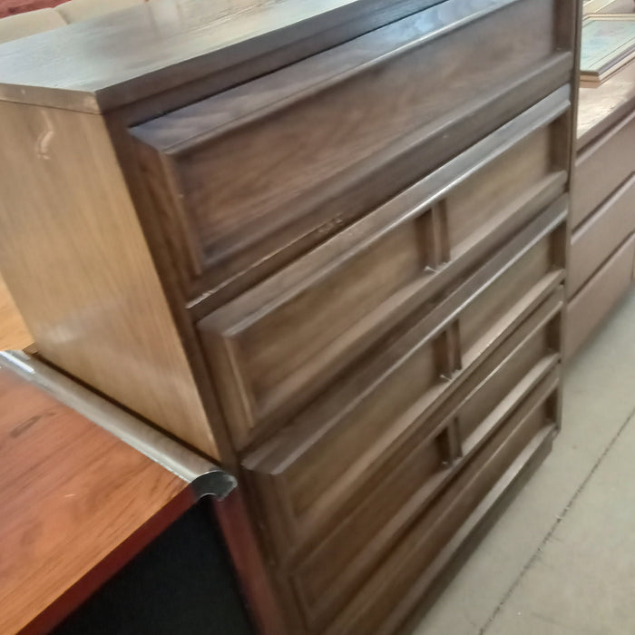 36.5"W Vintage 5-Drawer Tall Boy Dresser