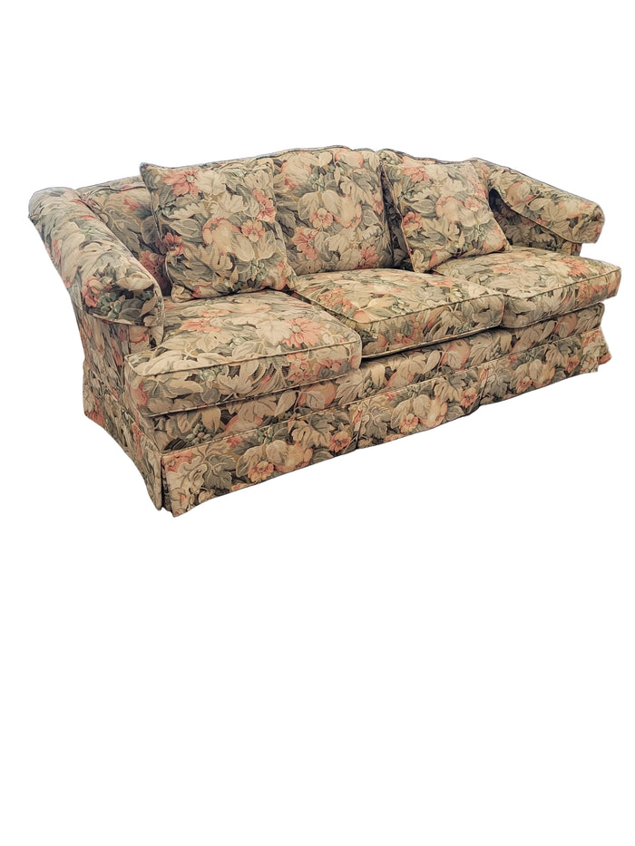 Vintage Floral Skirted Sofa