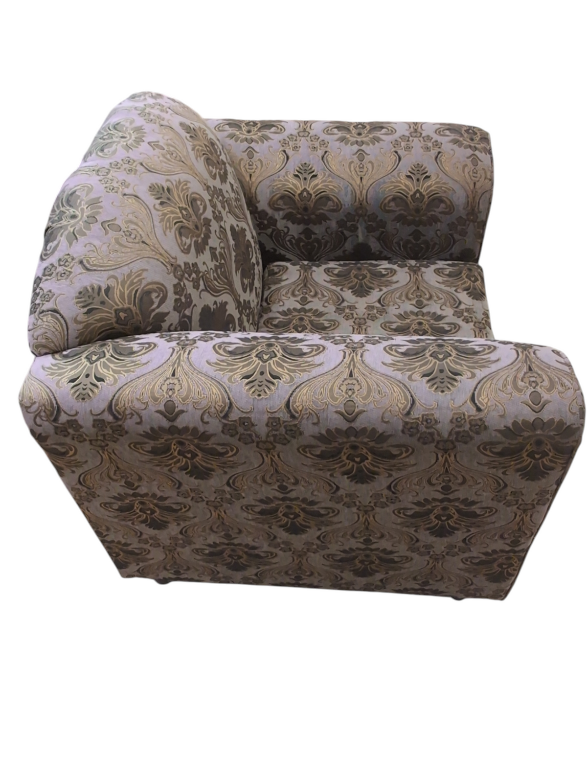 Muted Olive Green Damask Pattern Woven Fabric Armchair Sofa #ES3