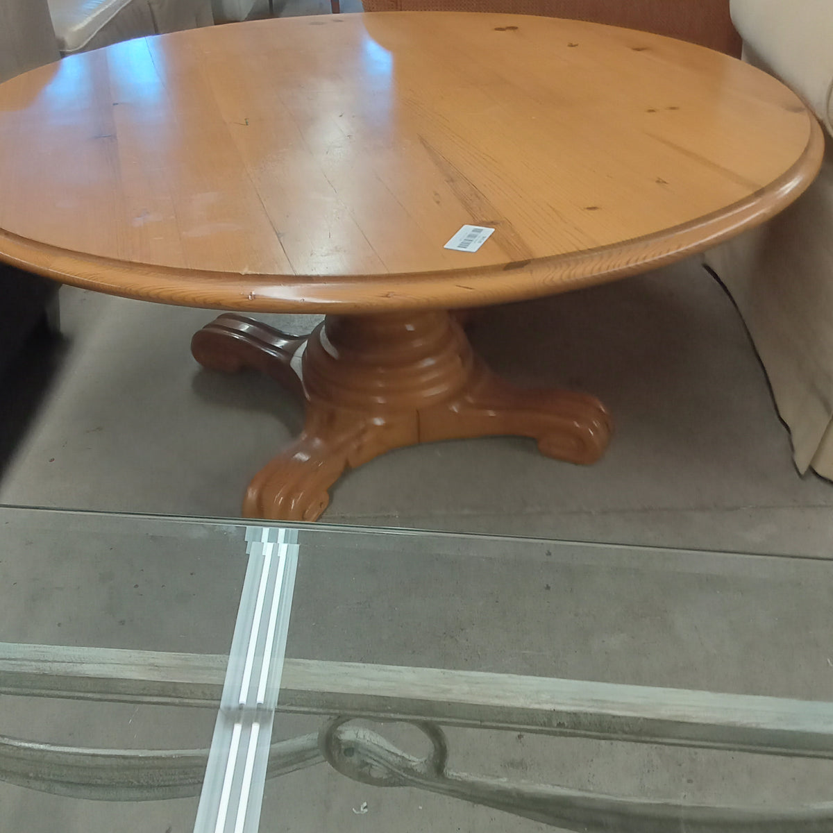48"Diameter Knotty Pine Coffee Table