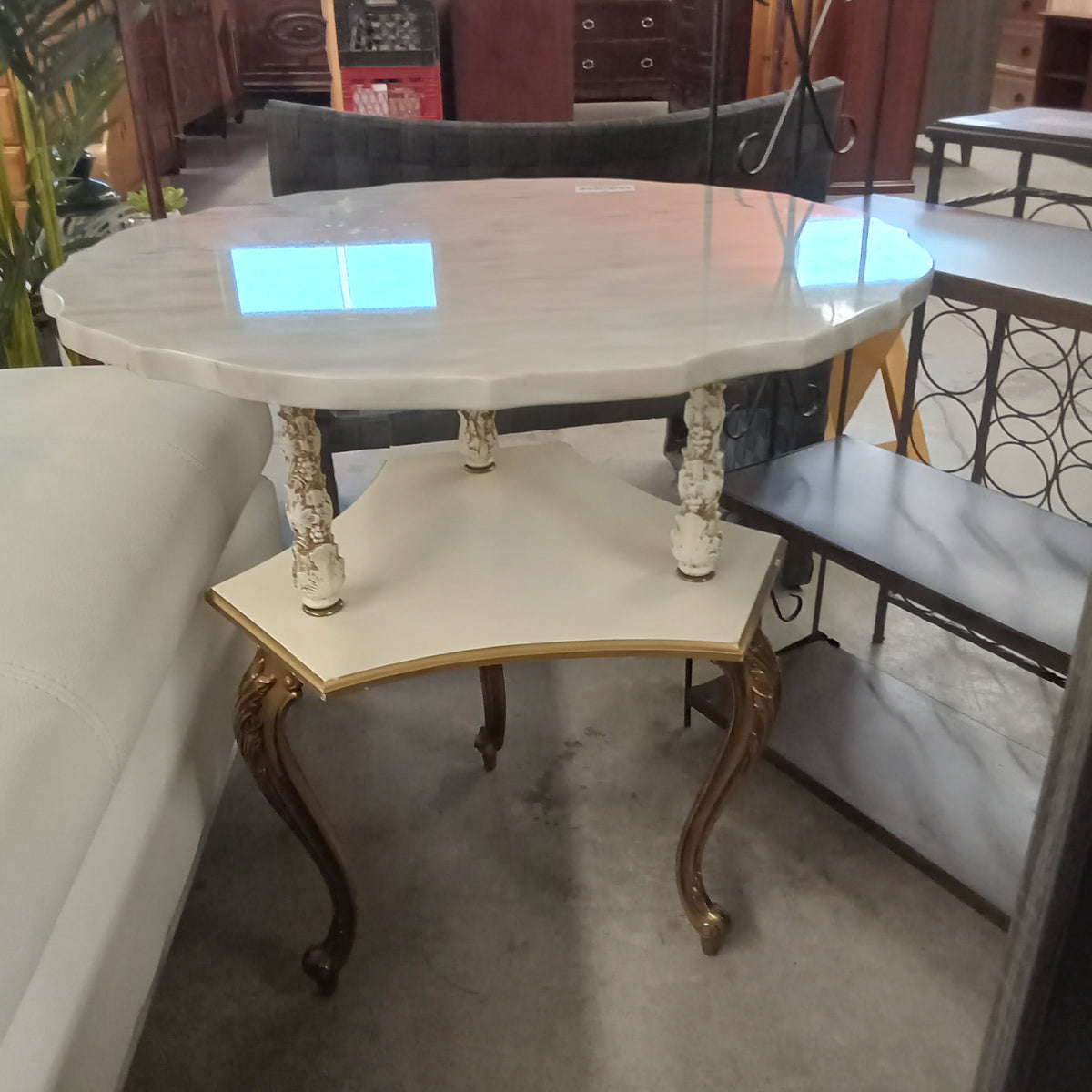 Small White Marble Side Table