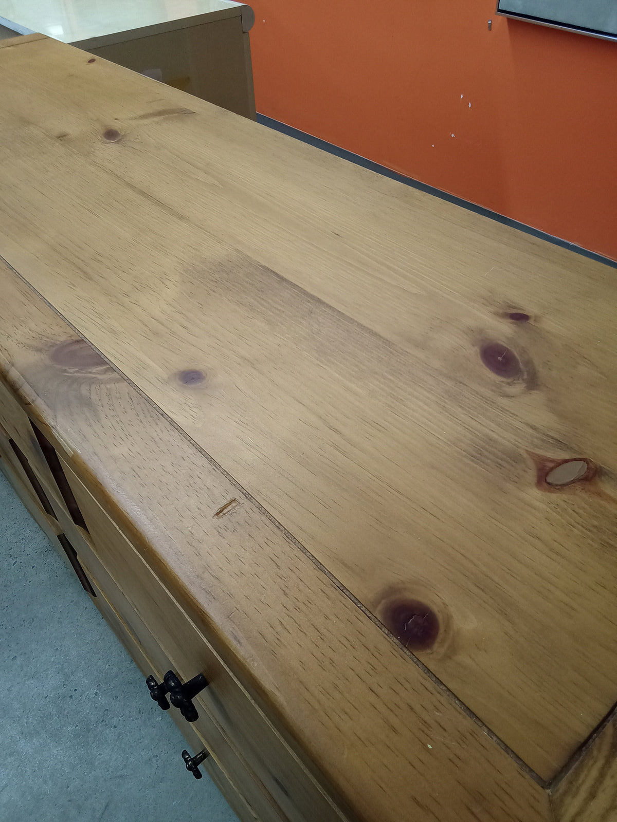 57"W Solid Wood 7-Drawer Dresser