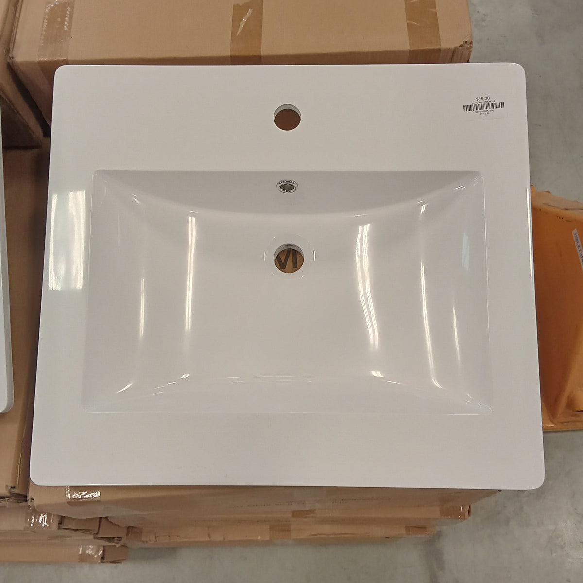 24.5" W White Ceramic Vanity Top VTCM281