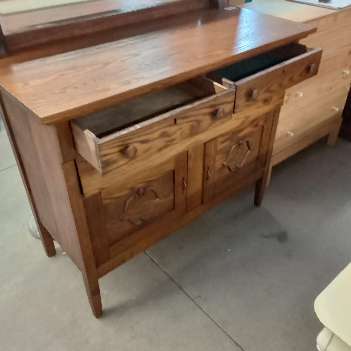 45"W Mirrored Sideboard in Oak