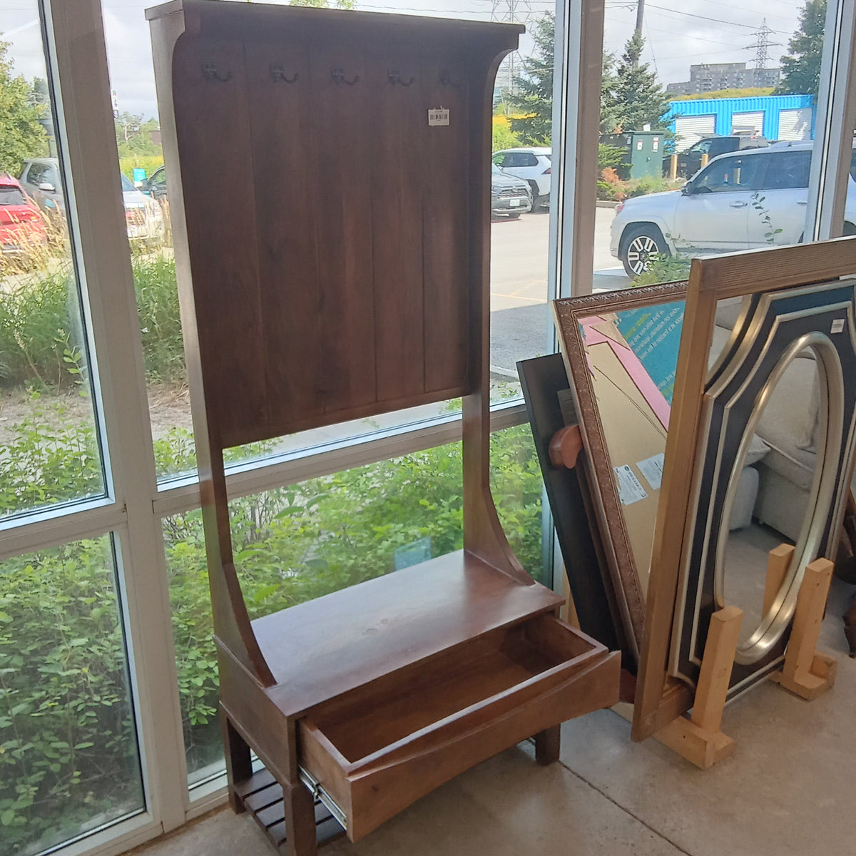 29.5"W Hall Coat Stand with Storage