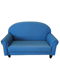 Children's Leather Sofa - Deep Water Blue