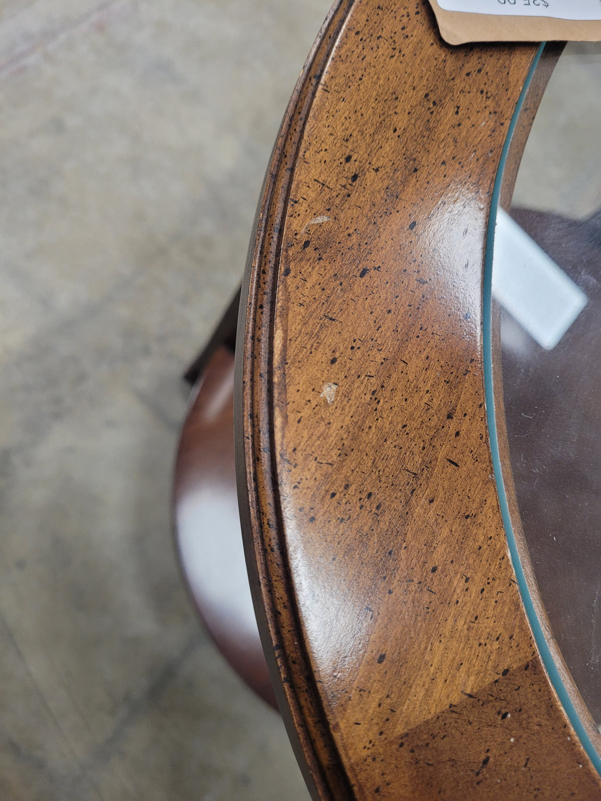 Oval Glass Top Wooden End Table