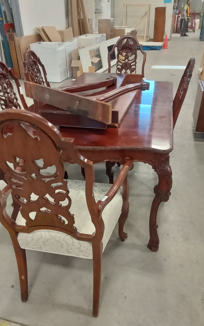 60"W Dining Table with Five Chairs and Two Leaves