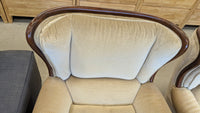35"W Beige Wingback