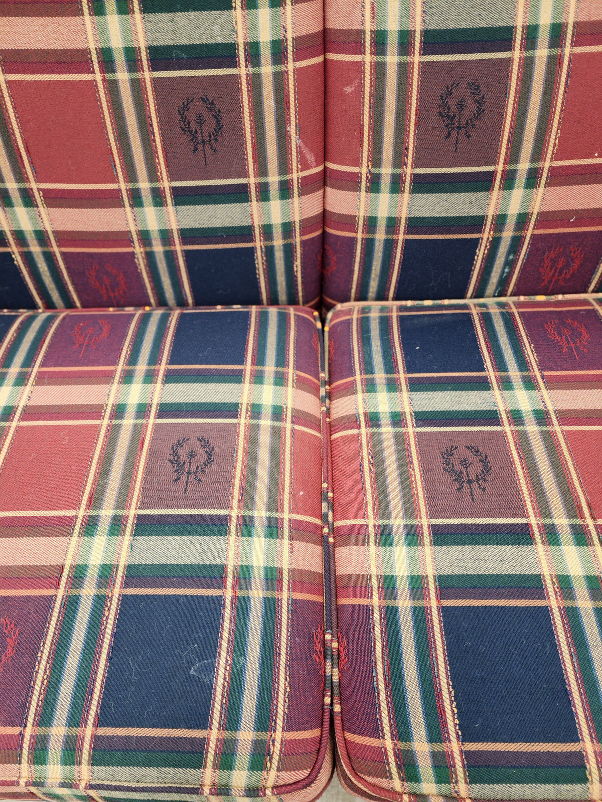 Multicolored Plaid 3 Seater Sofa