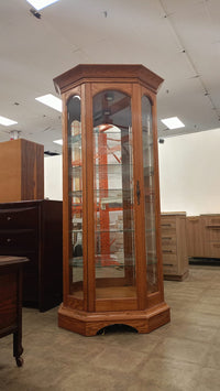 Solid Wood Frame with Glass Panels Curio Cabinet