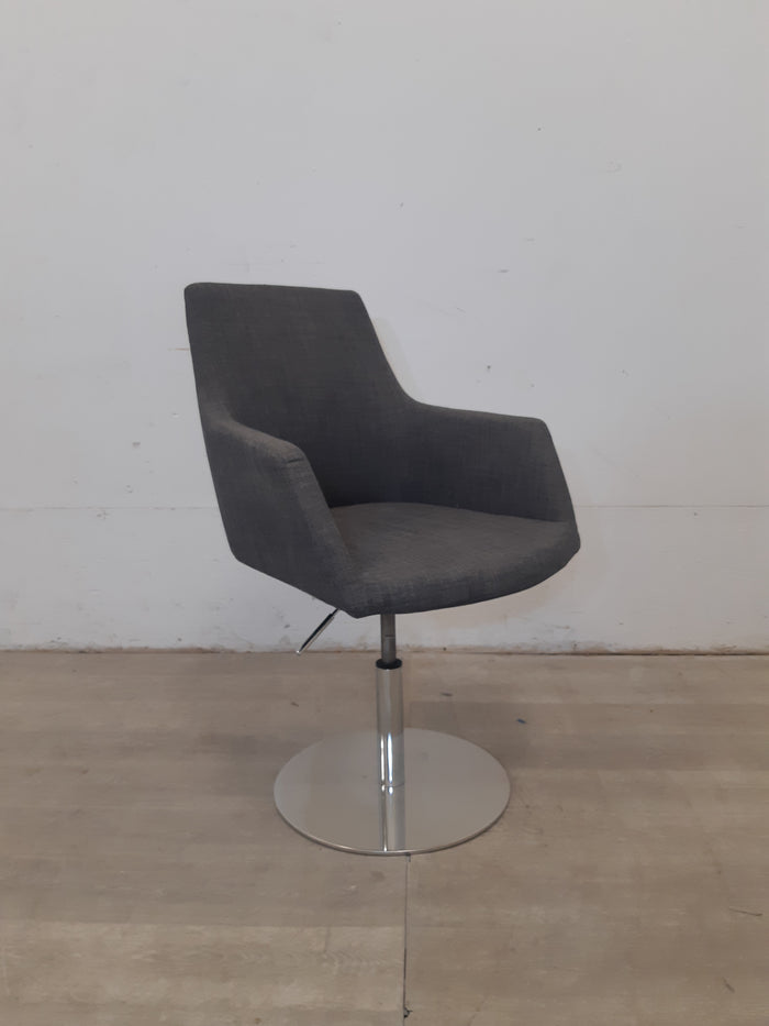 Grey Bar Chair With Chrome Base
