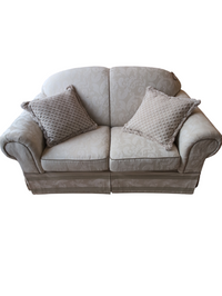 Classic Damask Rolled Arm Upholstered Loveseat Sofa W/Cushion