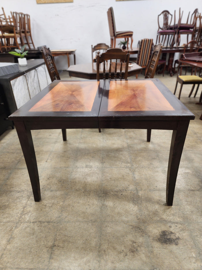 2 Tone Wooden Dining Table with 2 Leaves