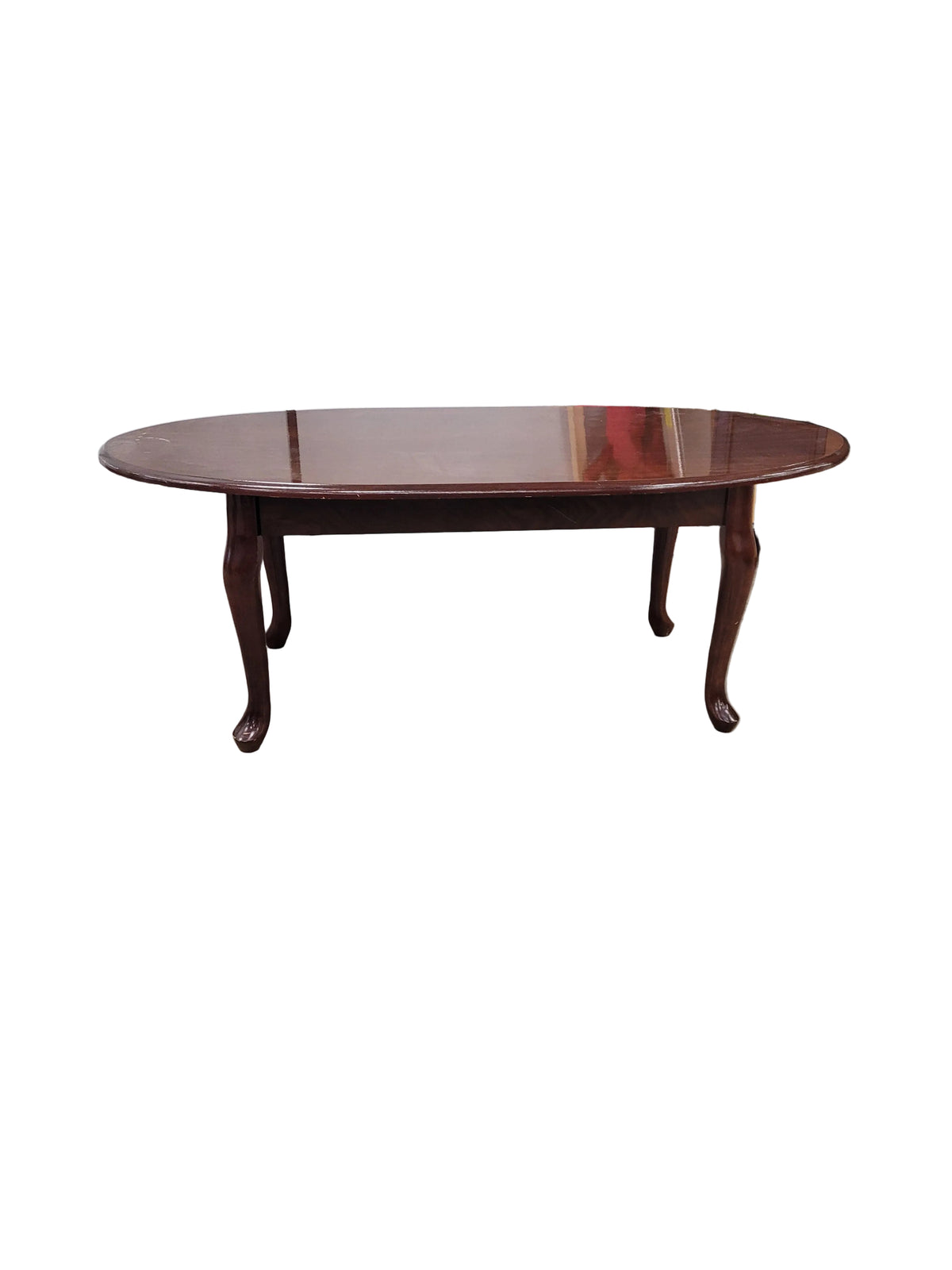 Dark Mahogany Oval Coffee Table