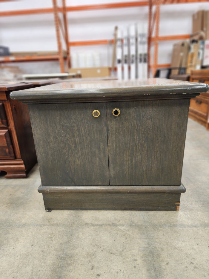 Dark Grey 2 Door cabinet with Faux Marble Top