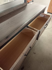 58"W Wooden 6-Drawer Dresser + Mirror