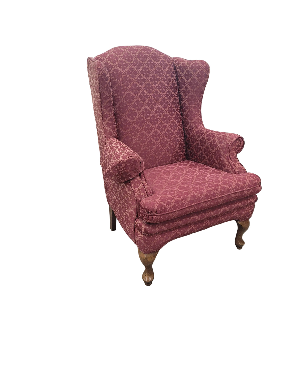 Traditional Burgundy Wingback Chair