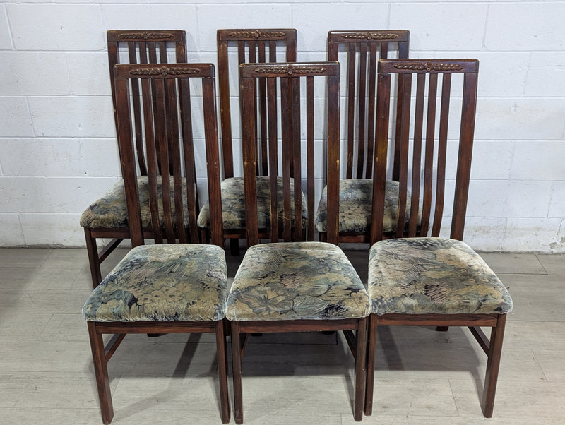 Set of 6 Contemporary Antique Stain Dining Chairs