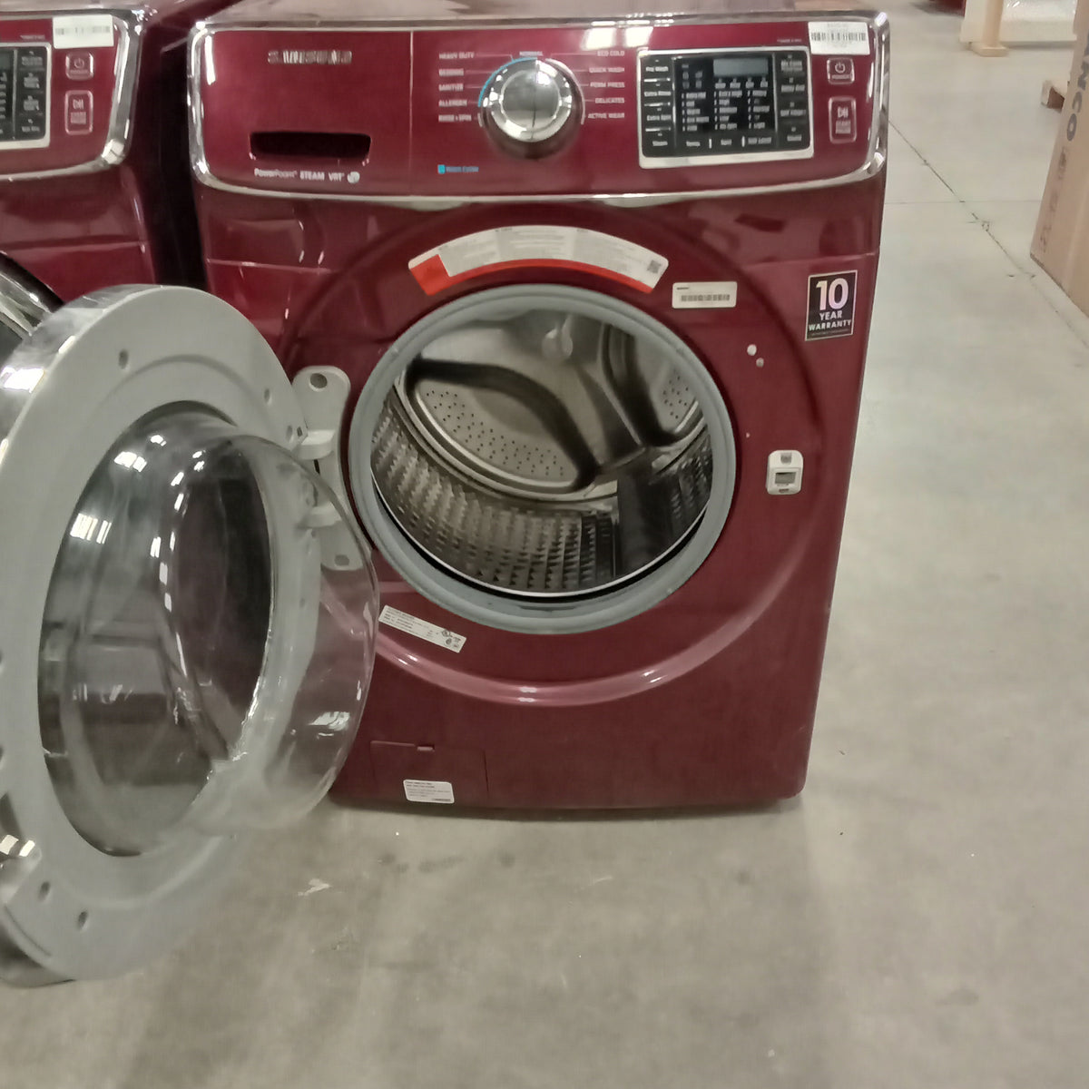 27"W Electric Front Load Washing Machine in Burgundy Finish