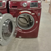 27"W Electric Front Load Washing Machine in Burgundy Finish