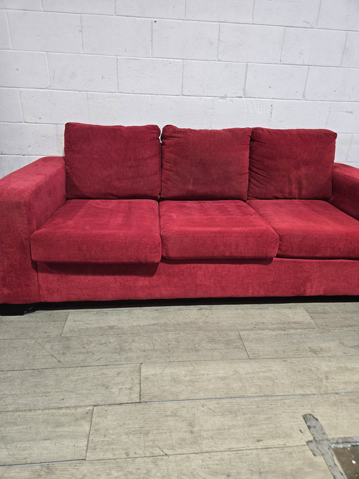 Three-Seater Sofa With Red Fabric