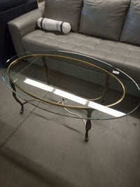 52"W Oval Coffee Table with Glass Top