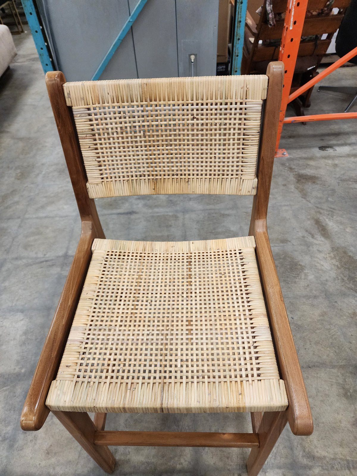Rattan & Wood Bar Stool