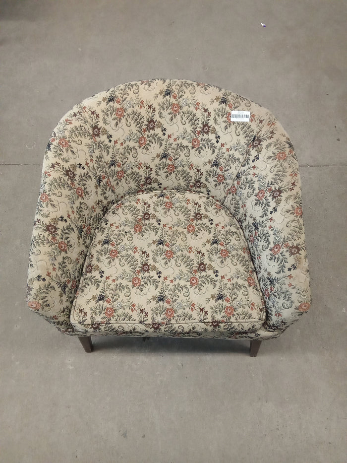 Floral Tapestry Tub Accent Chair