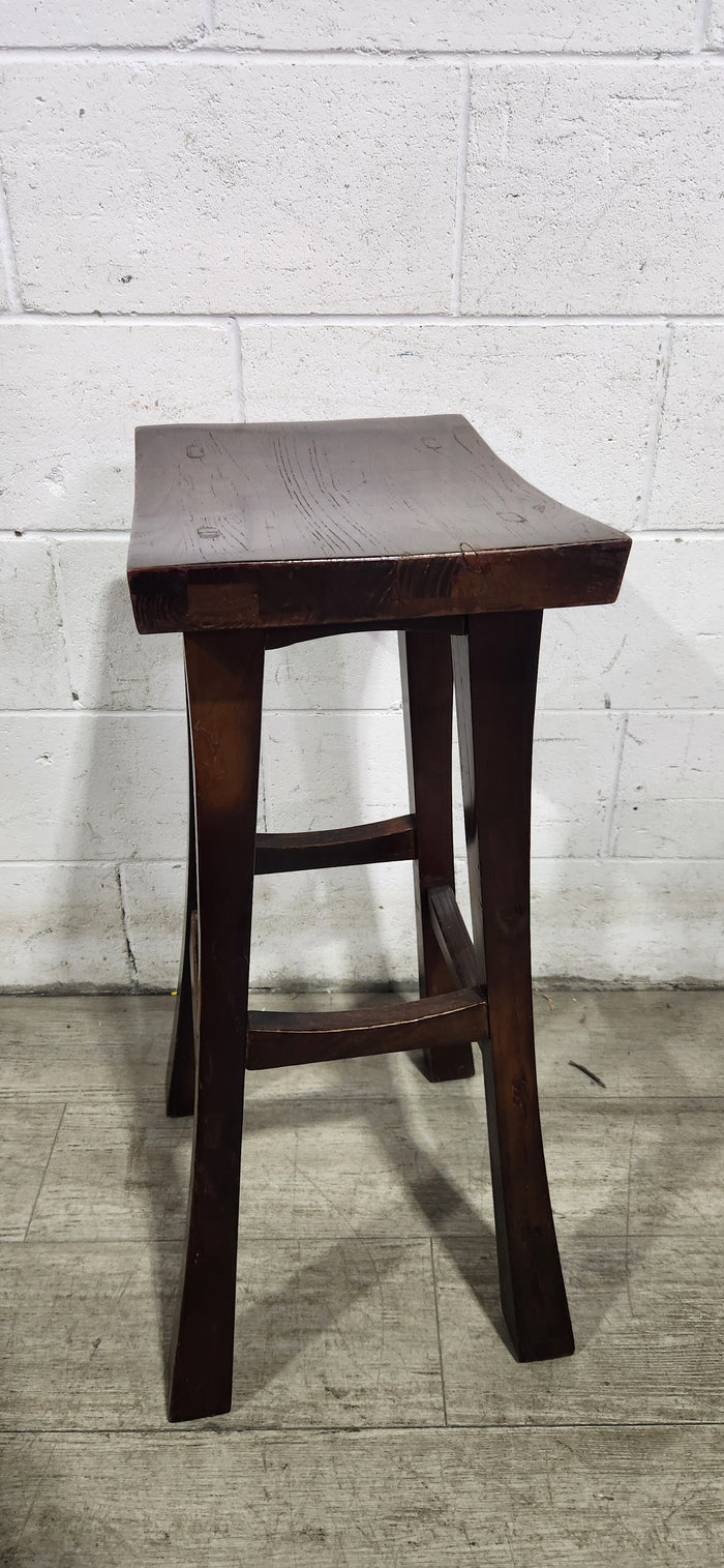 Mahogany Timber Saddle Bar Stool
