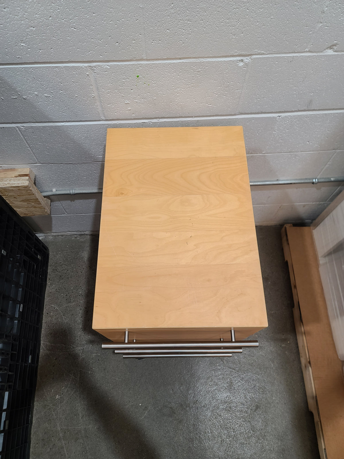 Light Wood 3-Drawer Mobile Filing Cabinet