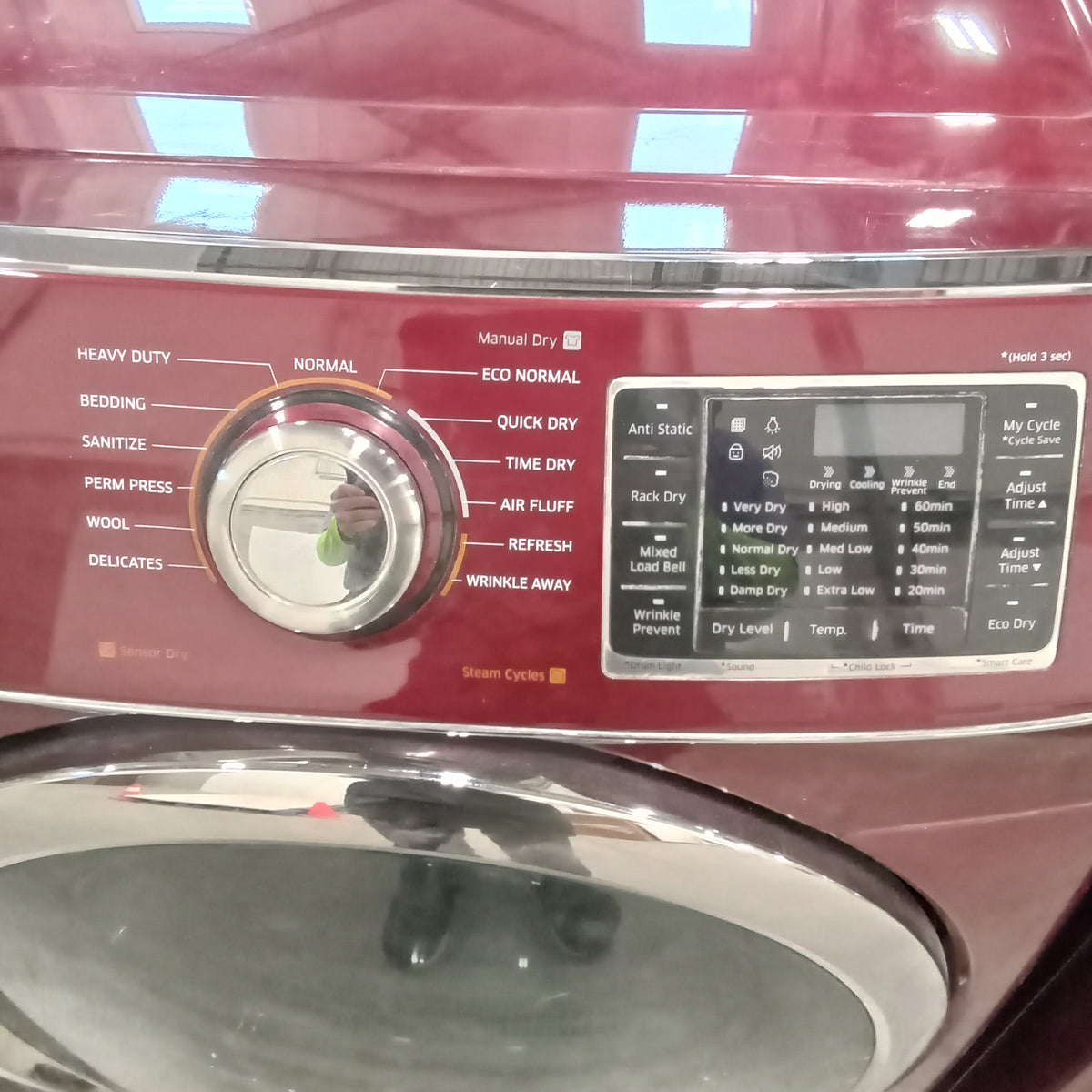 27"W Electric Front Load Dryer in Burgundy Finish