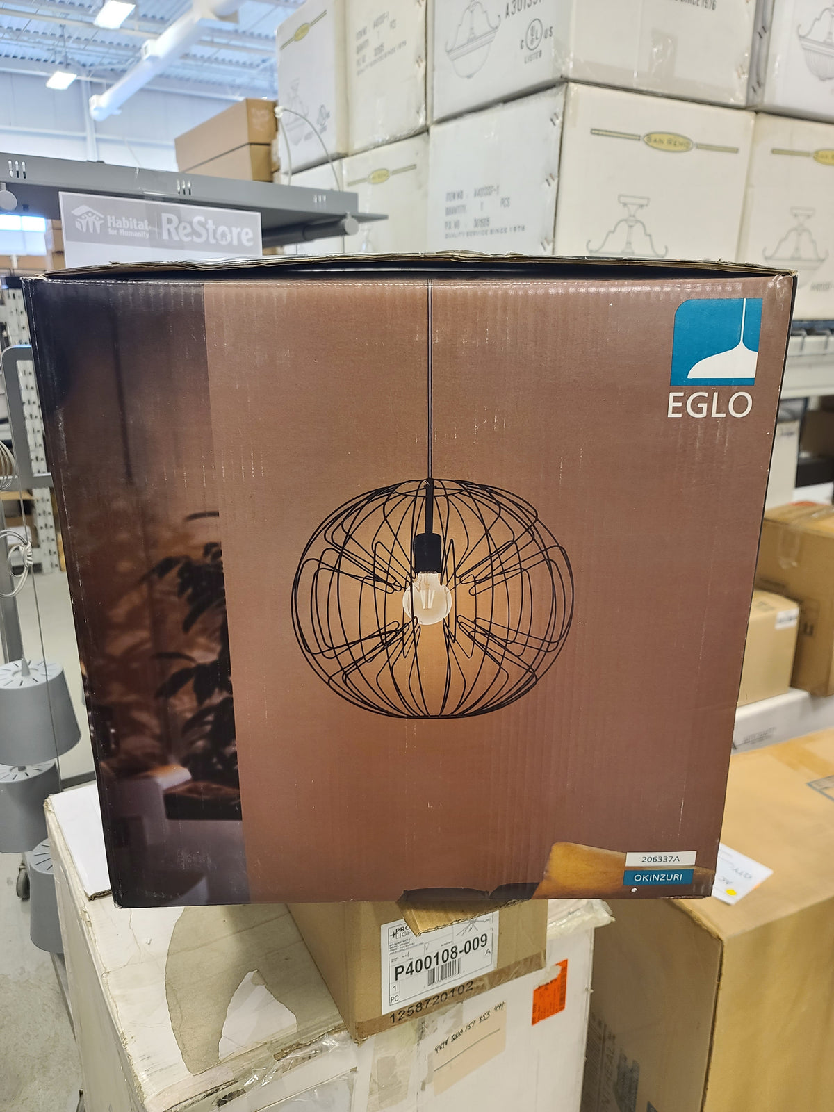 Eglo Okinzuri 1-Light Black Pendant Light