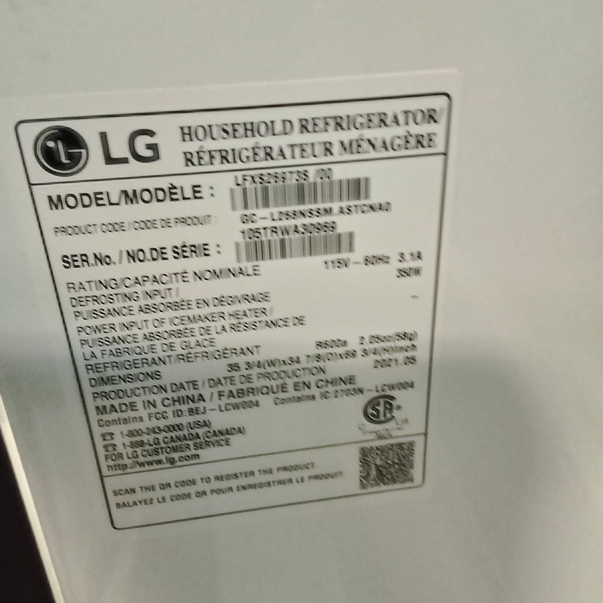 36"W French Door Fridge Freezer in Stainless Steel