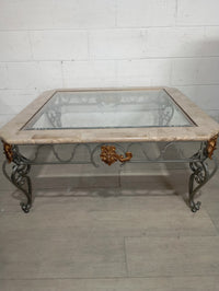 Beautiful Glass and Marble Top Coffee Table