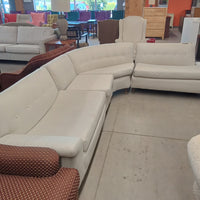120"W 4-Piece Sectional Sofa in Cream Fabric