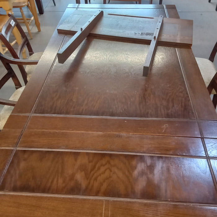 60"W Solid Wood Dining Table with Two Leaves