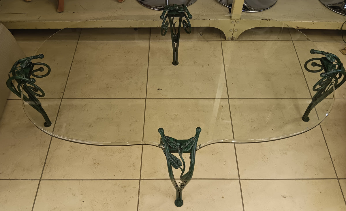 Bardem Oval Glass Top Coffee Table