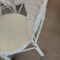 Four Piece White Wicker Patio Set