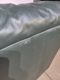 Green Leather love seat Couch