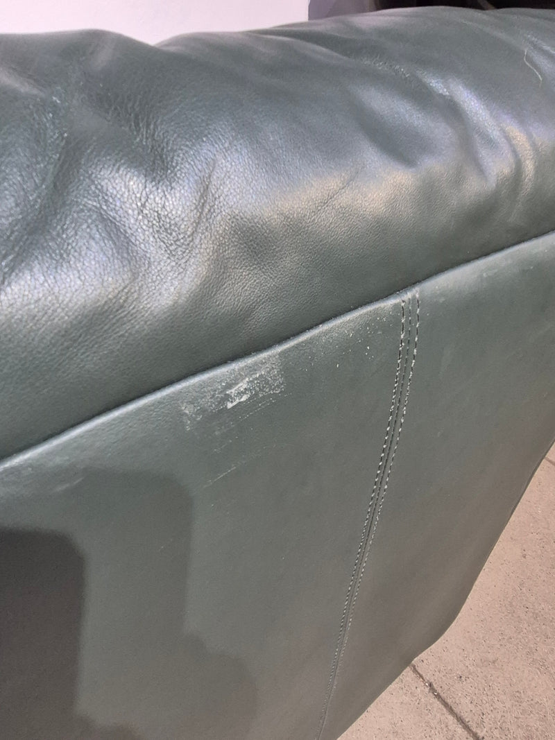 Green Leather love seat Couch