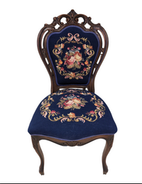 Antique Needlepoint Accent Chair