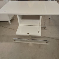 42.5"W White Drop Leaf Table with Storage