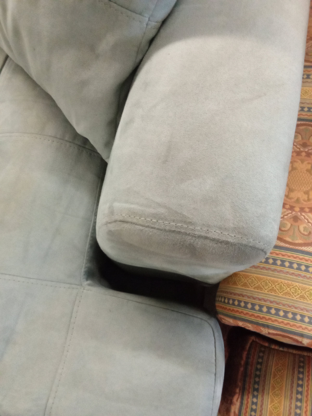 82"W Sea Foam Green Love Seat - Minor Stains