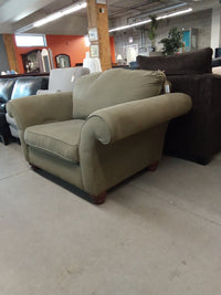43.5"W Green Fabric Armchair