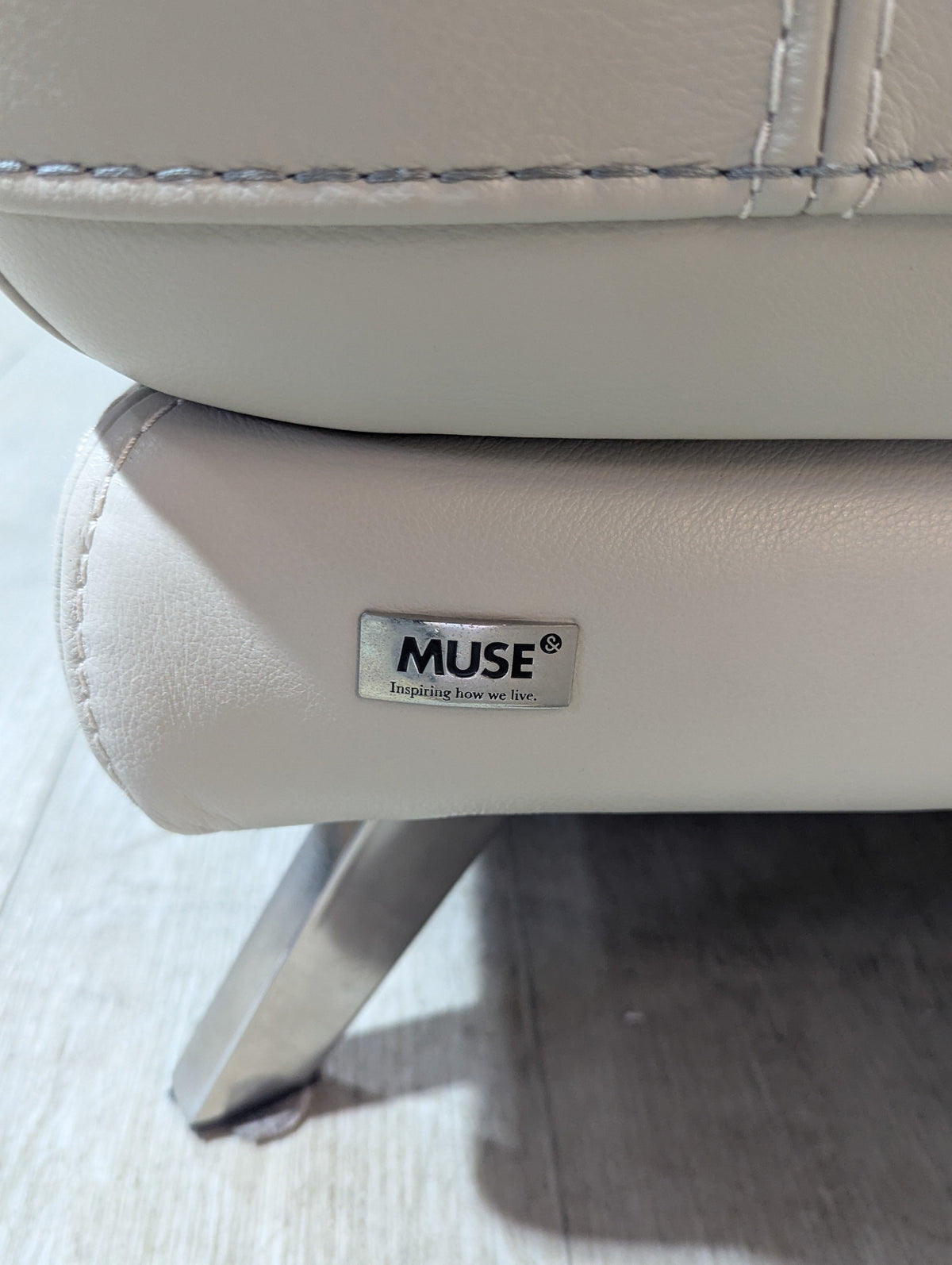 MUSE Beige Leather Sofa